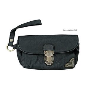 Y2K “Roxy” Black & Gold Faux Leather Style Mini Wallet